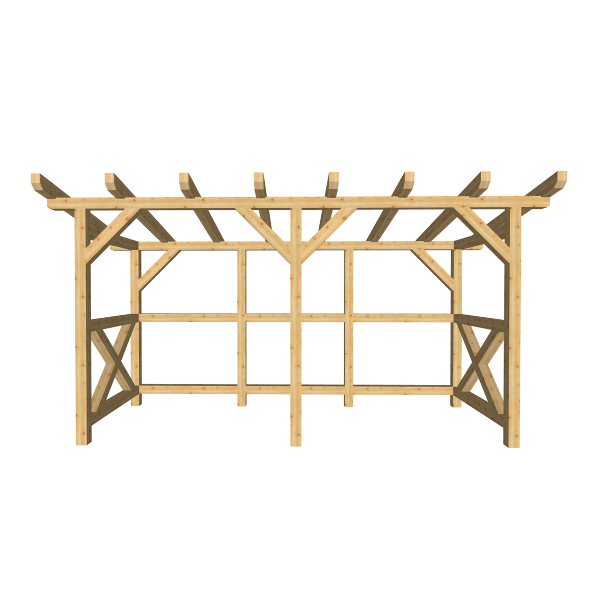 Bauplan Holzlege 2 3D-Frontansicht