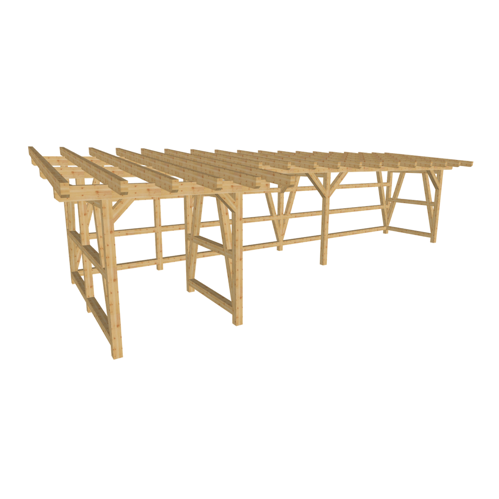 Bauplan Holzlege 3 3D-Ansicht schräg von vorn