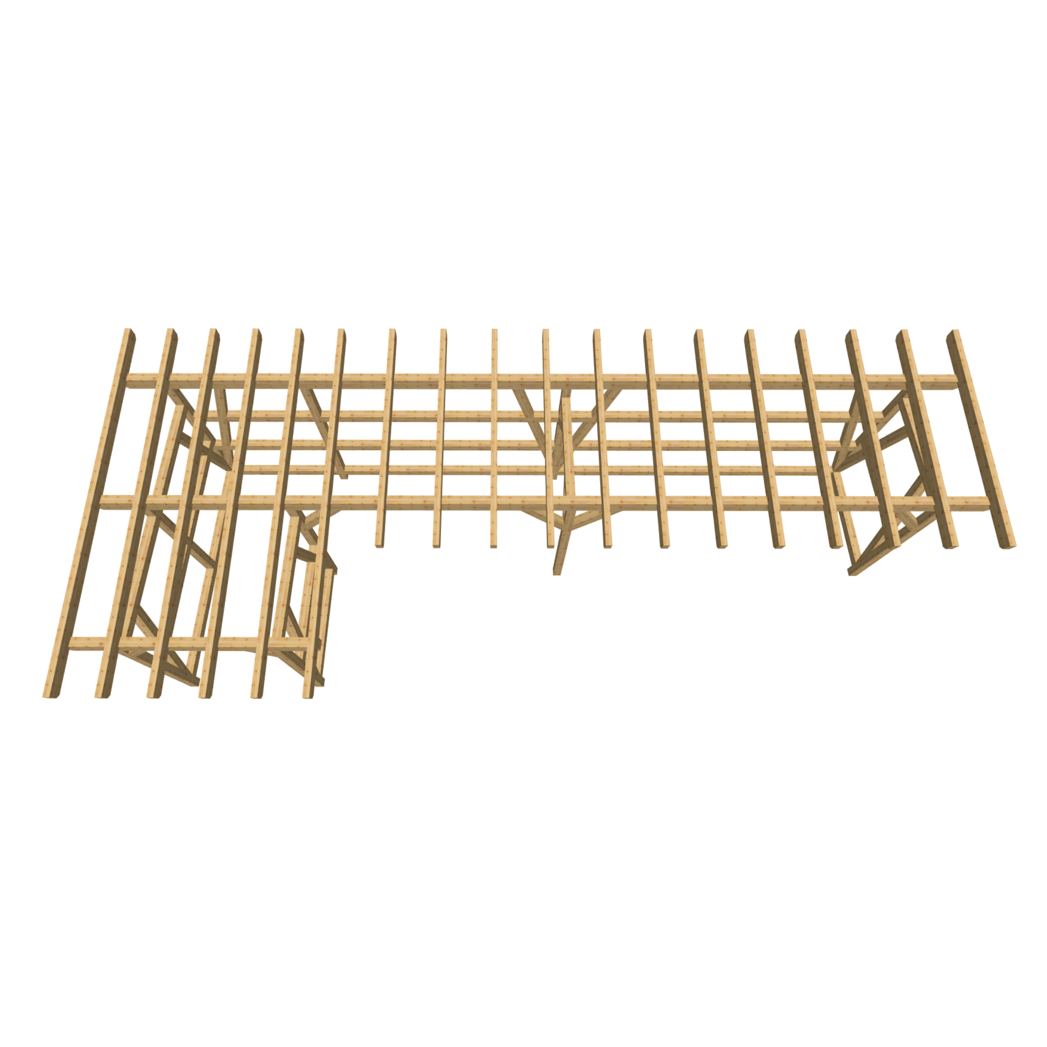 Bauplan Holzlege 3 3D-Draufsicht