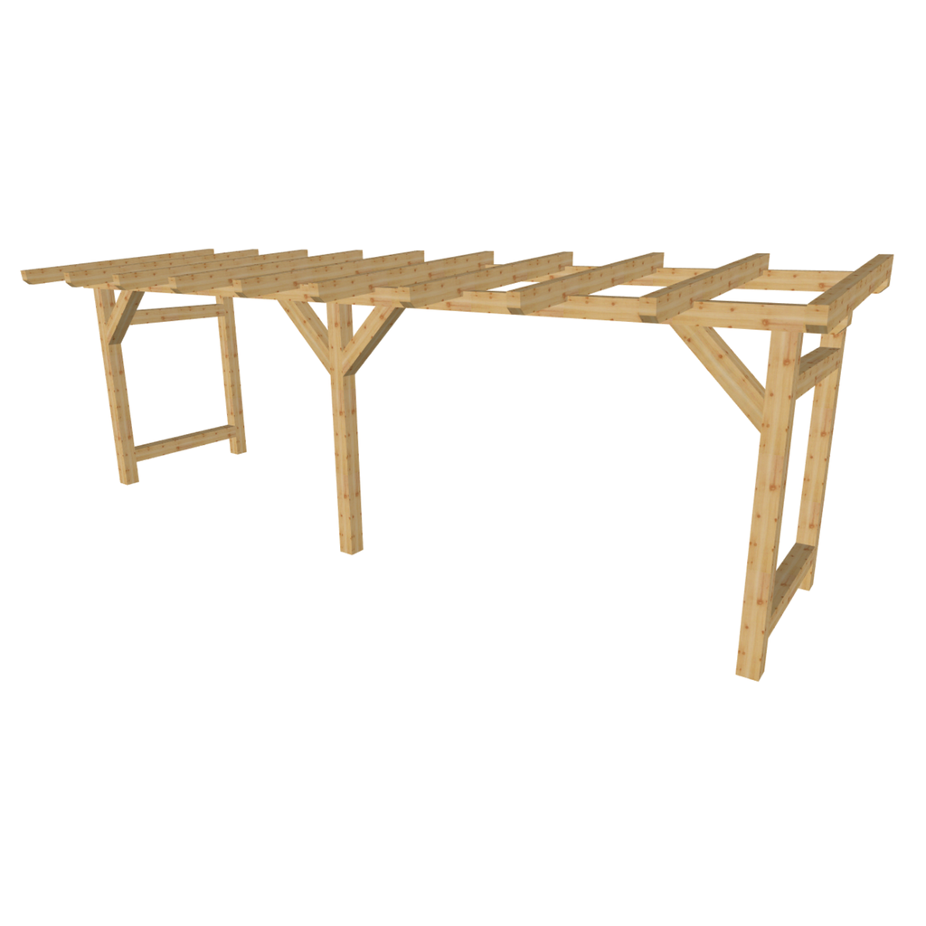 Bauplan Holzlege 4 3D-Ansicht schräg von vorn