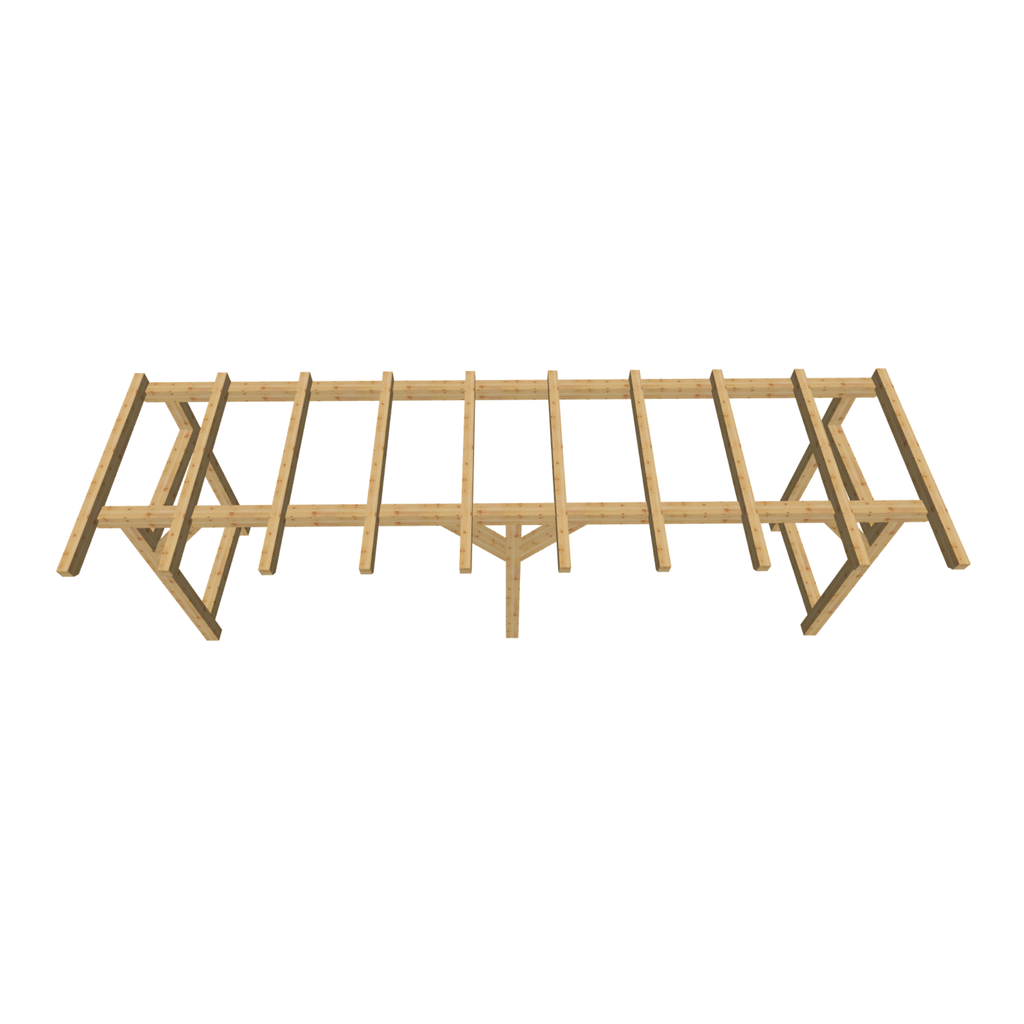 Bauplan Holzlege 4 3D-Draufsicht