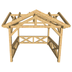 Bauplan Pavillon-Satteldach 1 3D-Frontansicht
