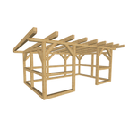 Bauplan Pavillon-Schleppdach 1 3D-Ansicht schräg von vorn