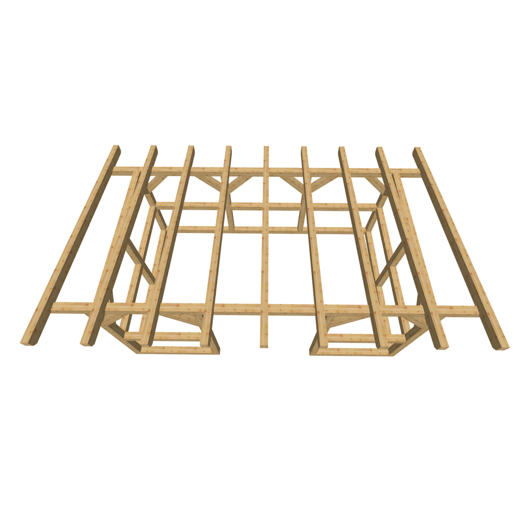 Bauplan Pavillon-Schleppdach 1 3D-Draufsicht