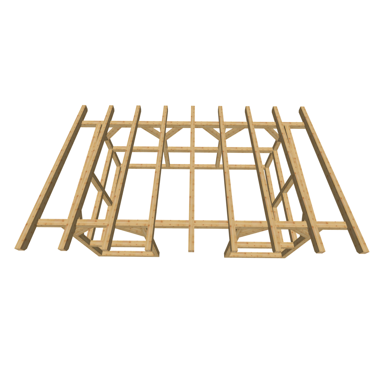 Bauplan Pavillon-Schleppdach 1 3D-Draufsicht