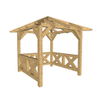 Bauplan Pavillon Walmdach 1 3D-Ansicht schräg von vorn