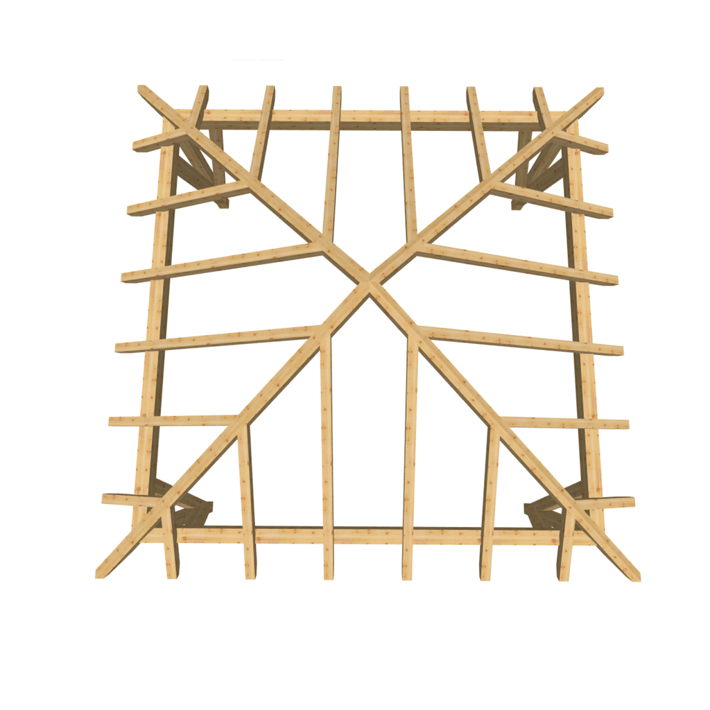 Bauplan Pavillon Walmdach 10 3D-Draufsicht