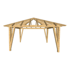 Bauplan Pavillon Walmdach 10 3D-Frontansicht