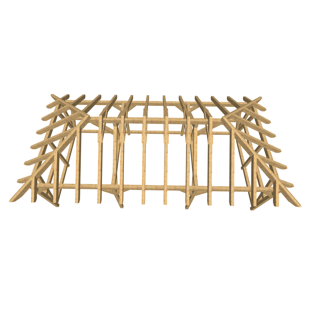 Bauplan Pavillon Walmdach 11 3D-Draufsicht
