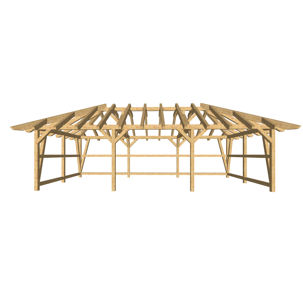 Bauplan Pavillon Walmdach 11 3D-Frontansicht