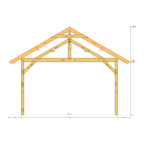 Bauplan Pavillon Walmdach 11 Querschnitt mit Bemaßung