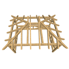 Bauplan Pavillon Walmdach 12 3D-Draufsicht