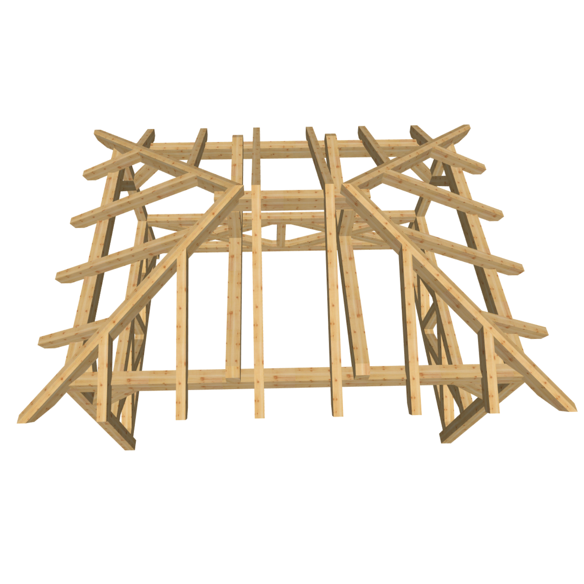 Bauplan Pavillon Walmdach 12 3D-Draufsicht