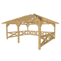 Bauplan Pavillon Walmdach 13 3D-Ansicht schräg von vorn