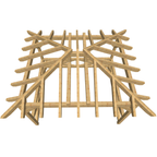 Bauplan Pavillon Walmdach 14 3D-Draufsicht