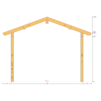 Bauplan Pavillon Walmdach 14 Querschnitt mit Bemaßung