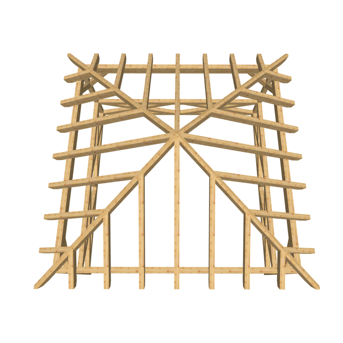 Bauplan Pavillon Walmdach 15 3D-Draufsicht