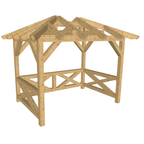 Bauplan Pavillon Walmdach 16 3D-Ansicht schräg von vorn