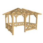 Bauplan Pavillon Walmdach 17 3D-Ansicht schräg von vorn