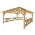 Bauplan Pavillon Walmdach 18 3D-Ansicht schräg von vorn