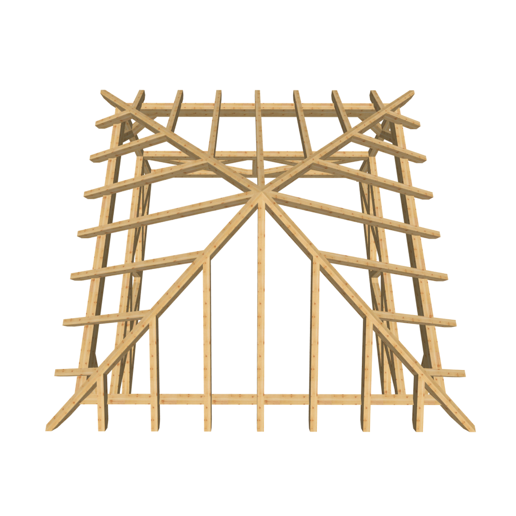 Bauplan Pavillon Walmdach 18 3D-Draufsicht