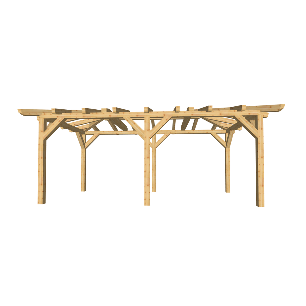 Bauplan Pavillon Walmdach 19 3D-Frontansicht