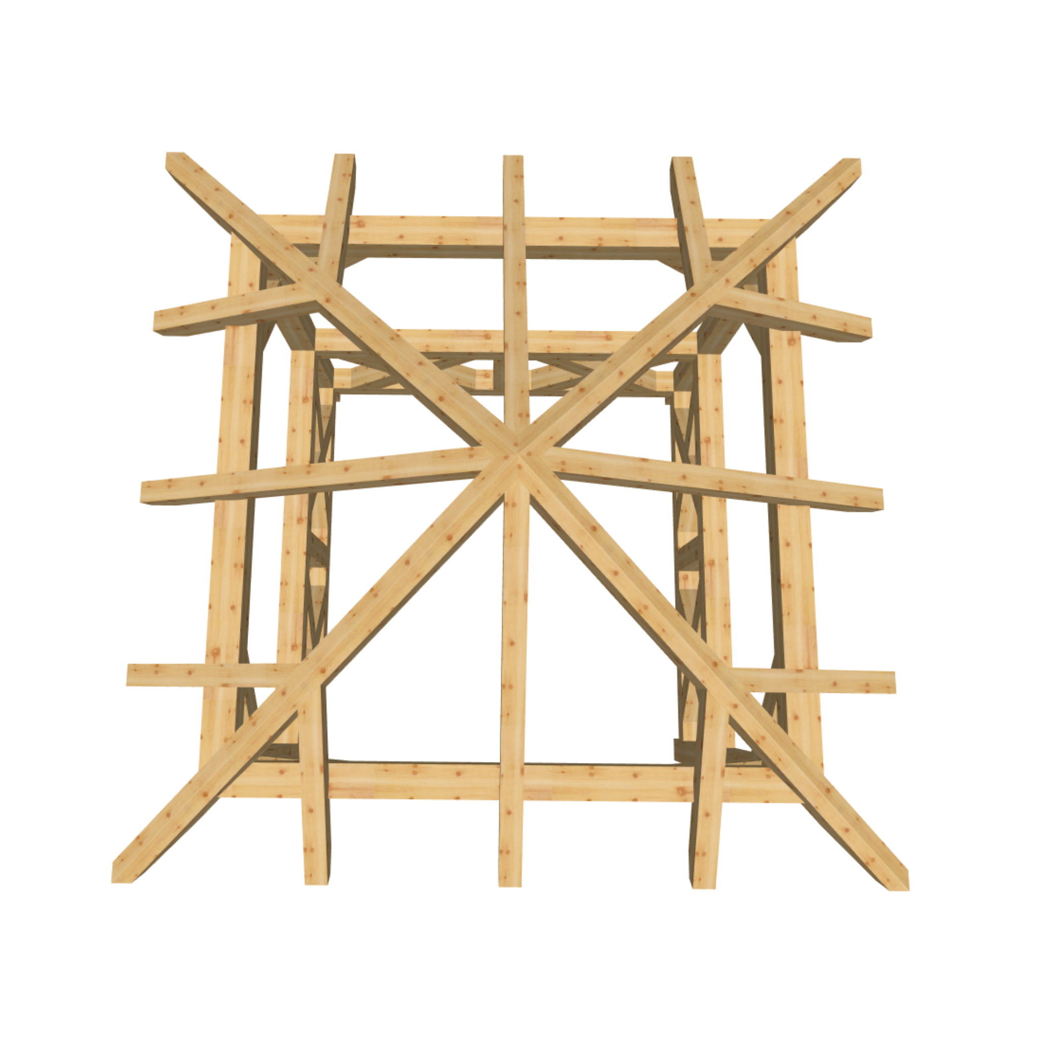 Bauplan Pavillon Walmdach 1 3D-Draufsicht