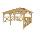 Bauplan Pavillon Walmdach 21 3D-Ansicht schräg von vorn