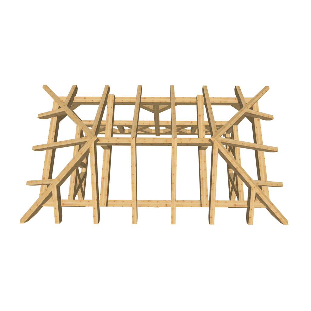 Bauplan Pavillon Walmdach 2 3D-Draufsicht