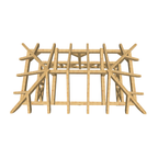 Bauplan Pavillon Walmdach 2 3D-Draufsicht