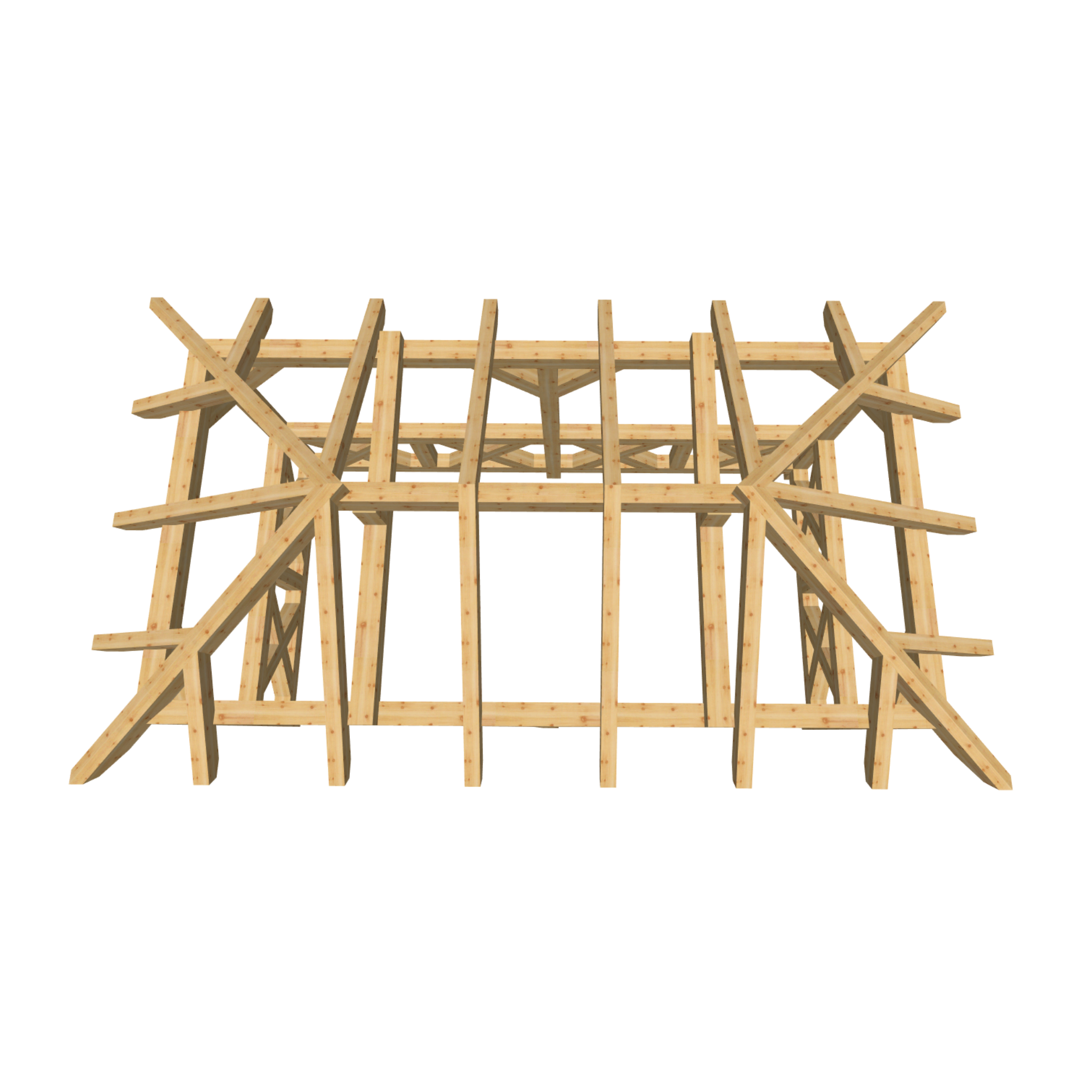 Bauplan Pavillon Walmdach 2 3D-Draufsicht