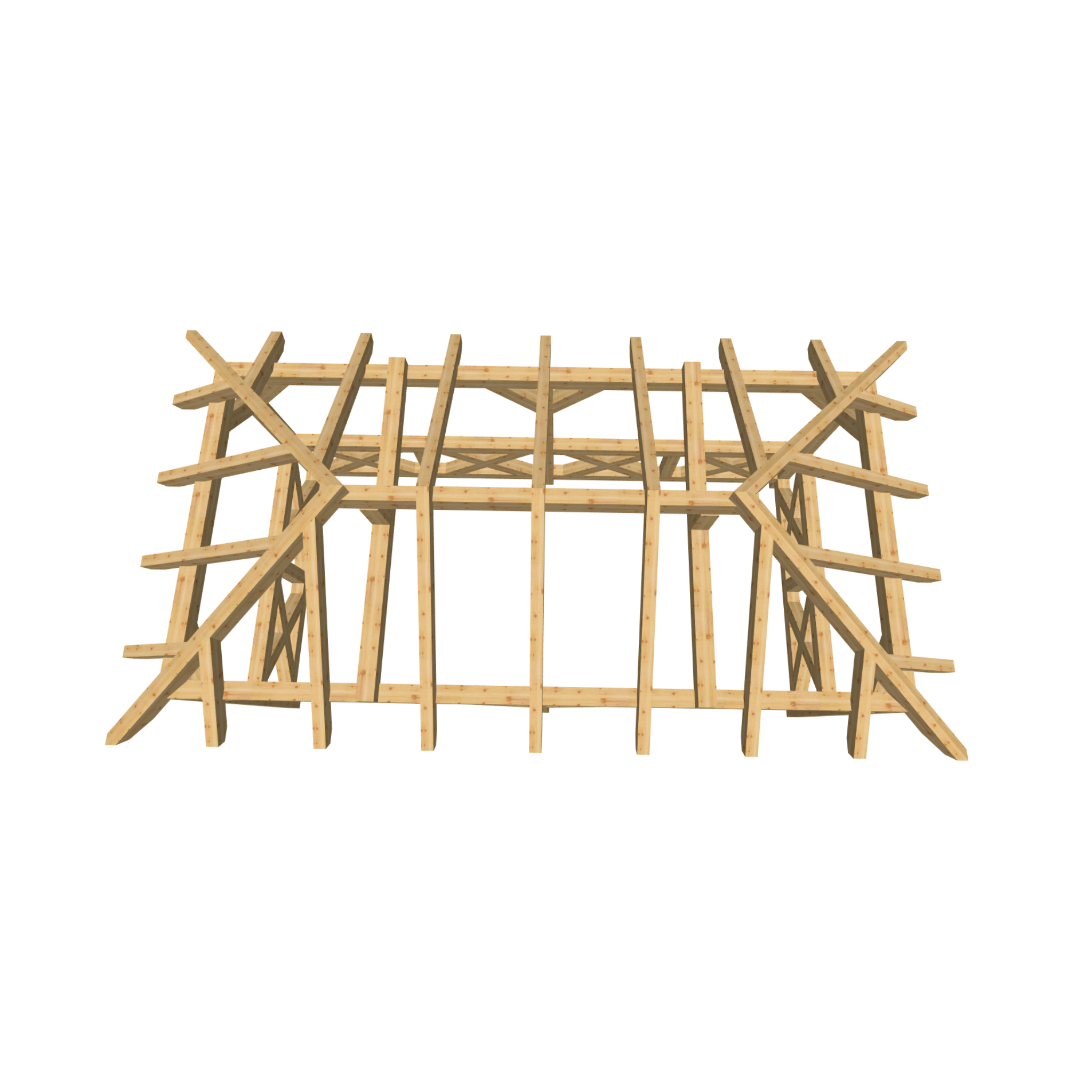 Bauplan Pavillon Walmdach 3 3D-Draufsicht
