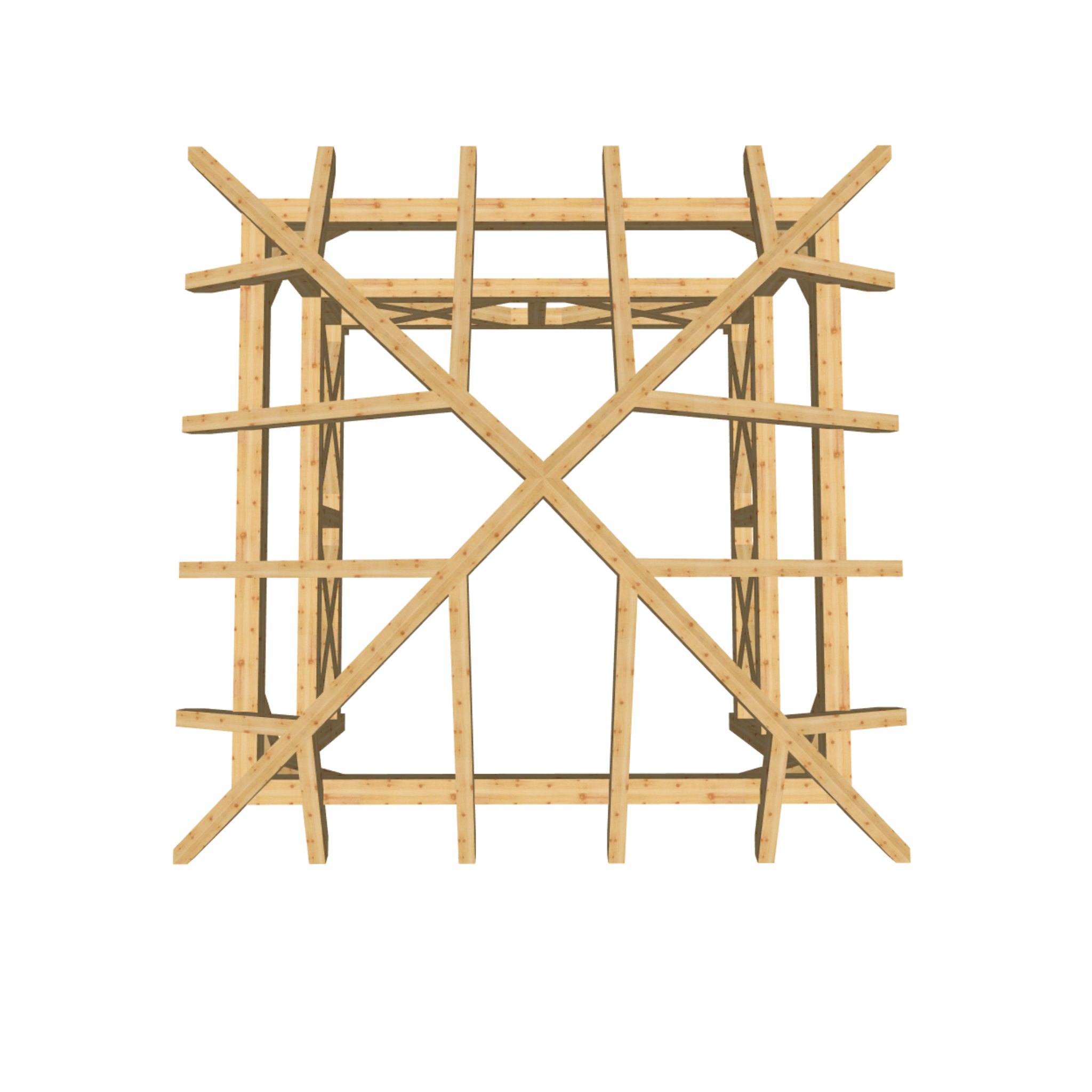 Bauplan Pavillon Walmdach 4 3D-Draufsicht