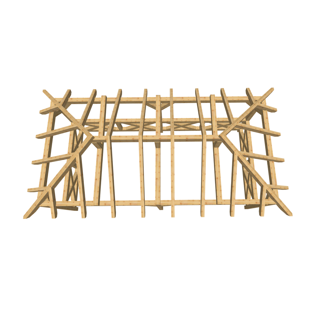 Bauplan Pavillon Walmdach 5 3D-Draufsicht