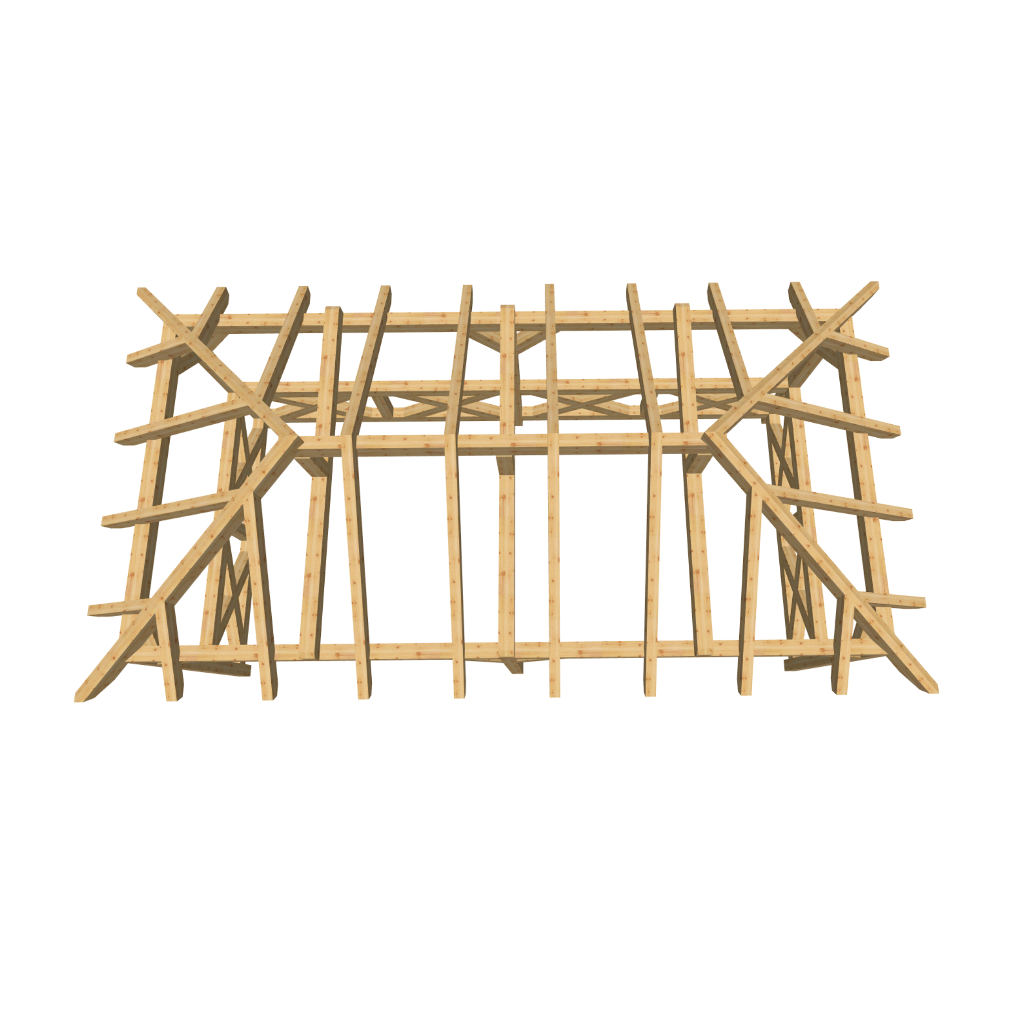 Bauplan Pavillon Walmdach 5 3D-Draufsicht