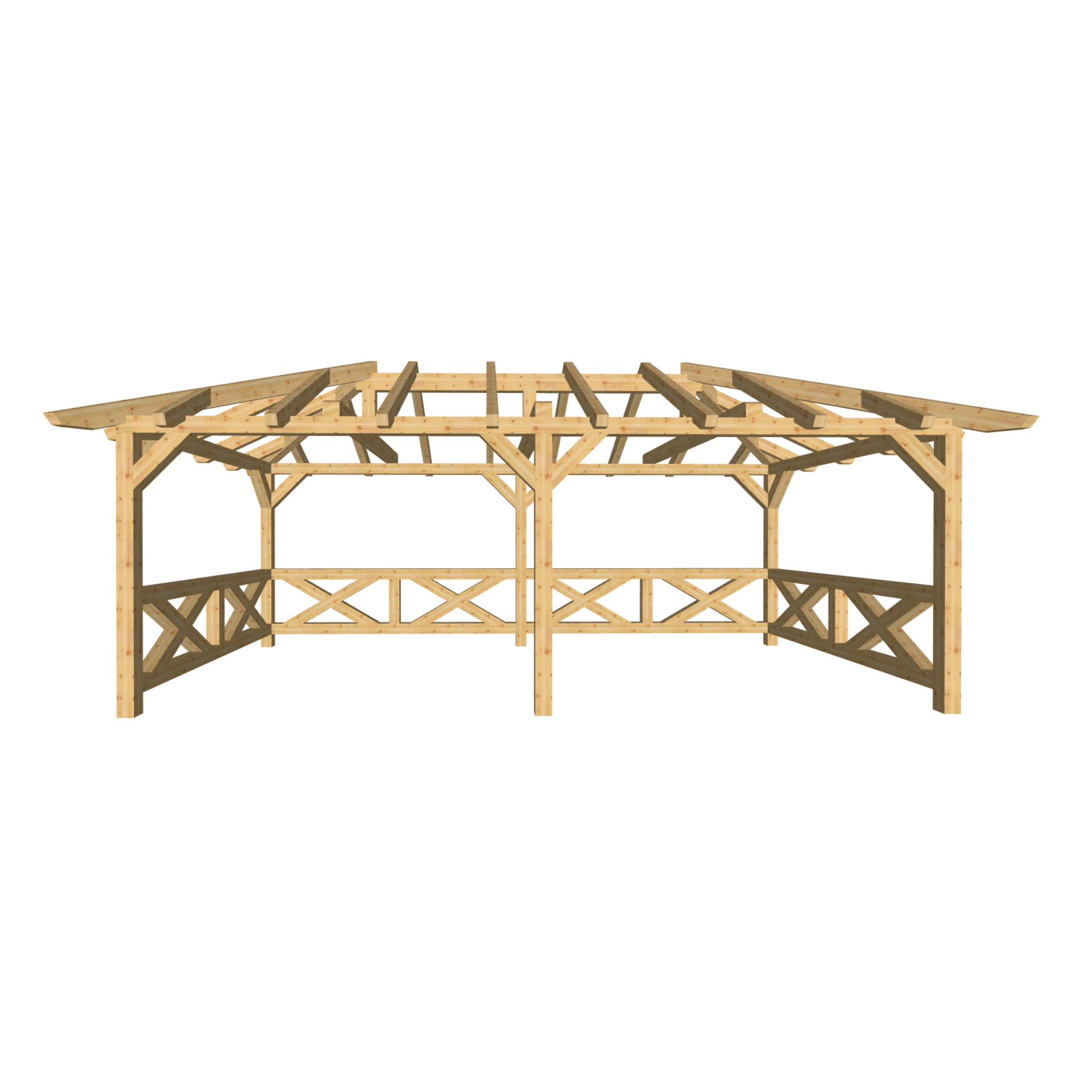 Bauplan Pavillon Walmdach 5 3D-Frontansicht