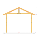 Bauplan Pavillon Walmdach 5 Querschnitt mit Bemaßung
