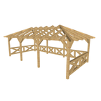 Bauplan Pavillon Walmdach 6 3D-Ansicht schräg von vorn