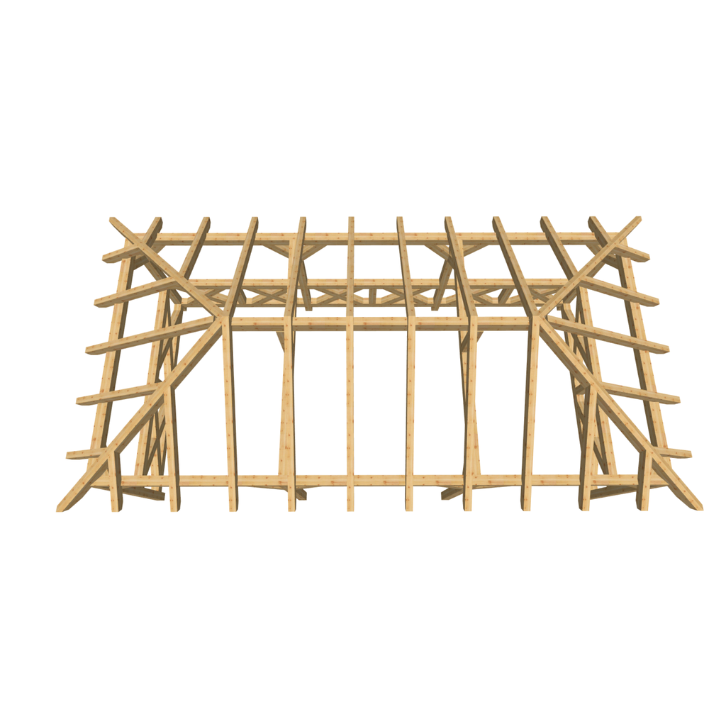 Bauplan Pavillon Walmdach 6 3D-Draufsicht