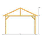 Bauplan Pavillon Walmdach 6 Querschnitt mit Bemaßung