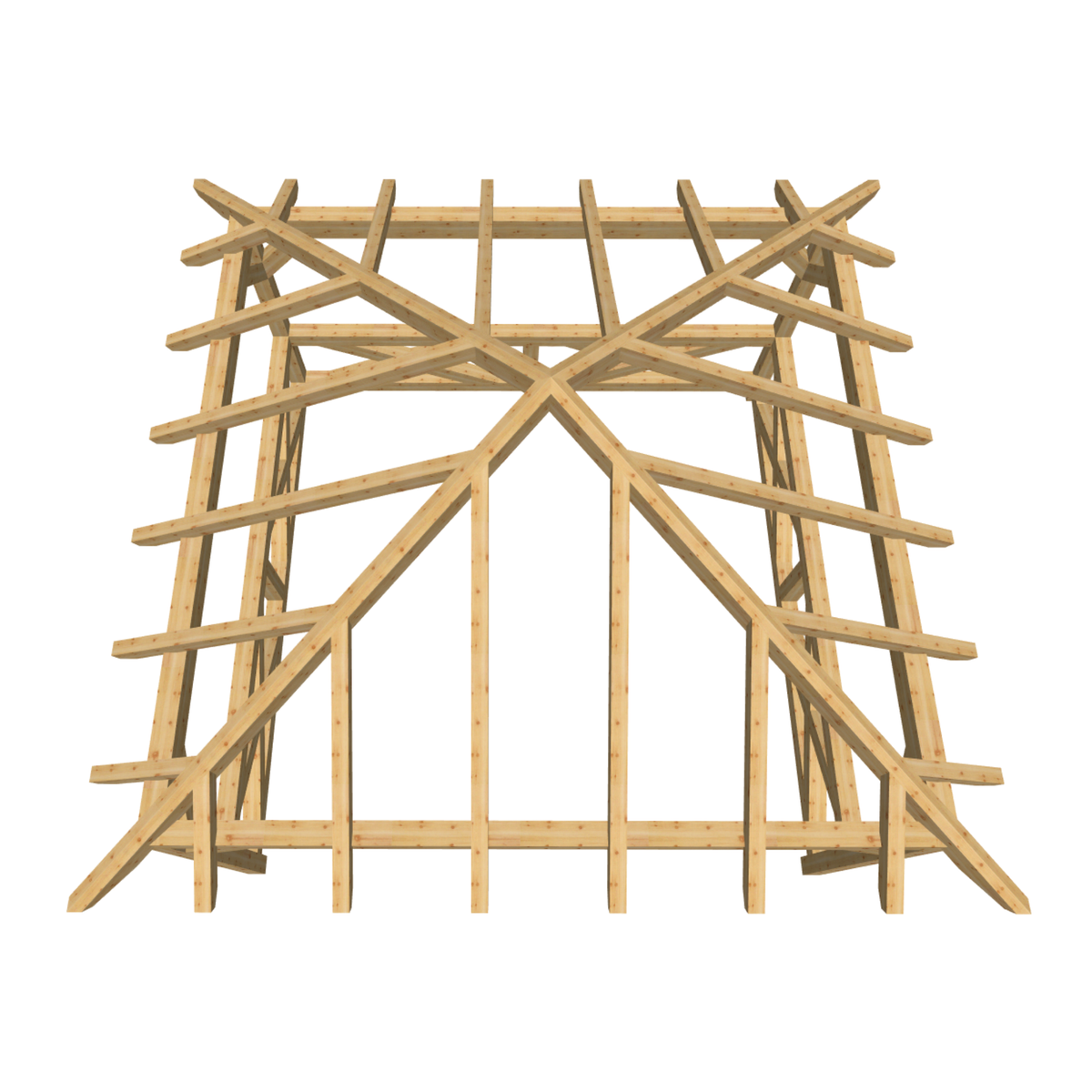 Bauplan Pavillon Walmdach 7 3D-Draufsicht
