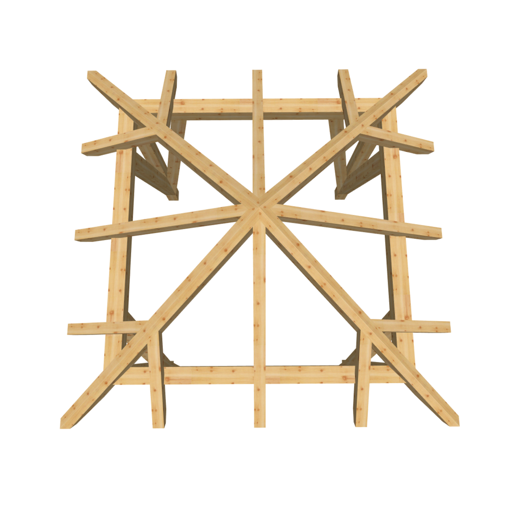 Bauplan Pavillon Walmdach 8 3D-Draufsicht