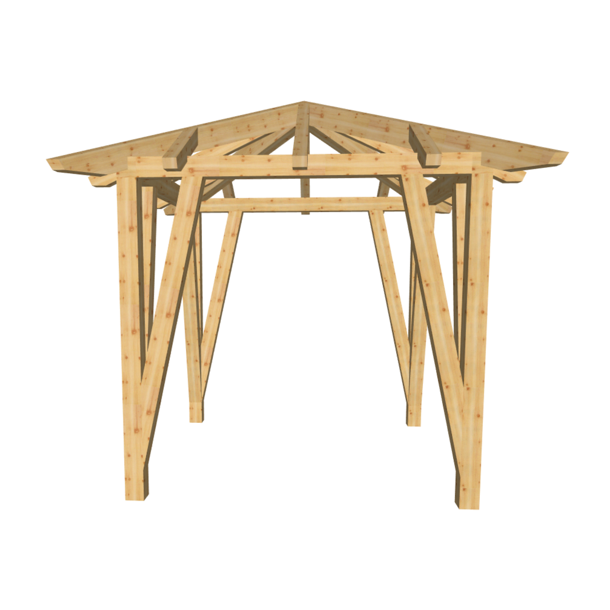 Bauplan Pavillon Walmdach 8 3D-Frontansicht