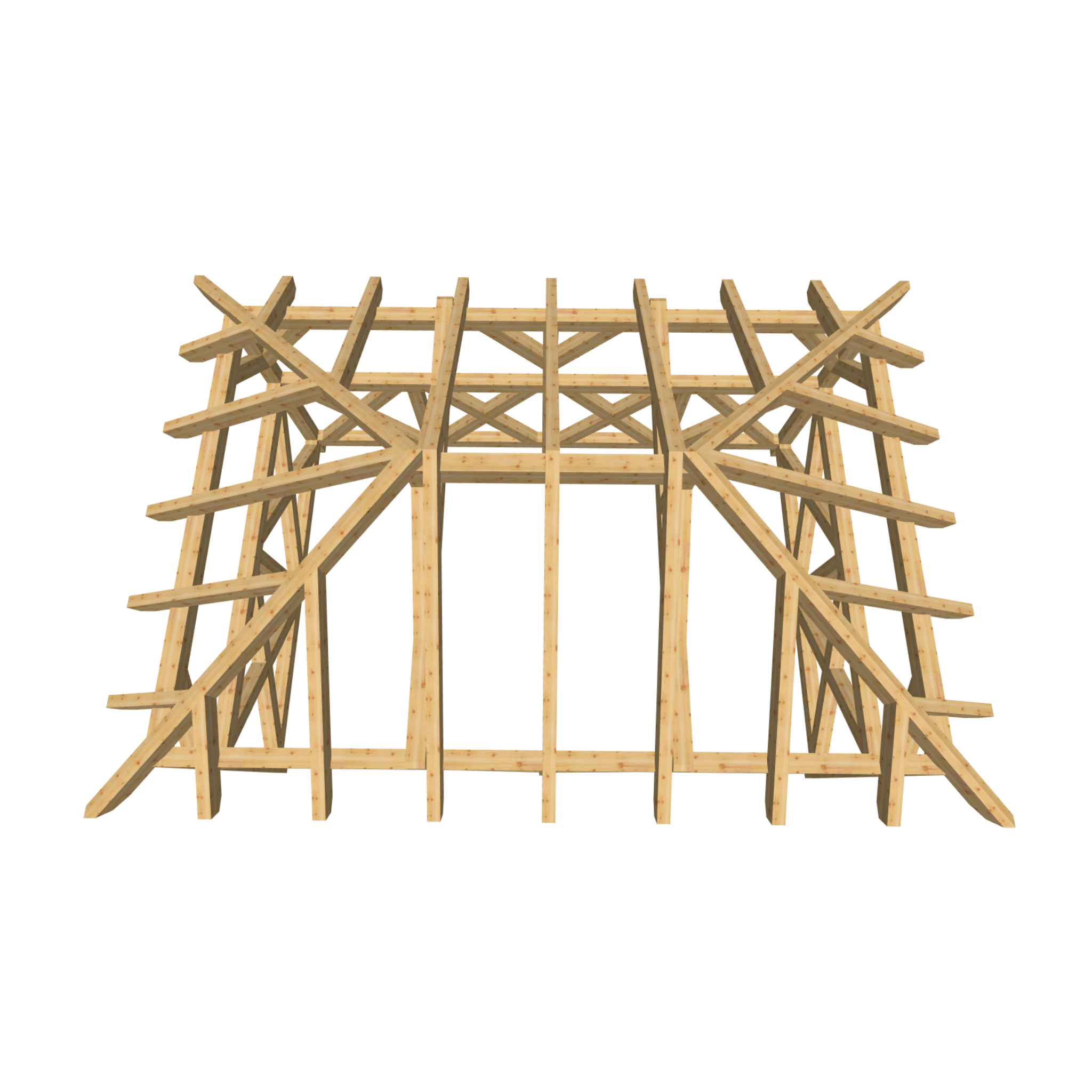 Bauplan Pavillon Walmdach 21 3D-Draufsicht