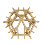 Bauplan Pavillon 6-Eck 1 3D-Draufsicht