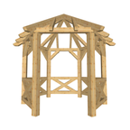 Bauplan Pavillon 6-Eck 1 3D-Frontansicht
