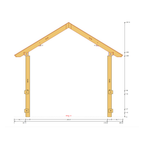 Bauplan Pavillon 6-Eck 1 Querschnitt mit Bemaßung