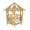 Bauplan Pavillon 6-Eck 2 3D-Ansicht schräg von vorn