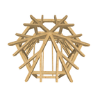 Bauplan Pavillon 6-Eck 2 3D-Draufsicht