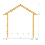 Bauplan Pavillon 6-Eck 2 Querschnitt mit Bemaßung